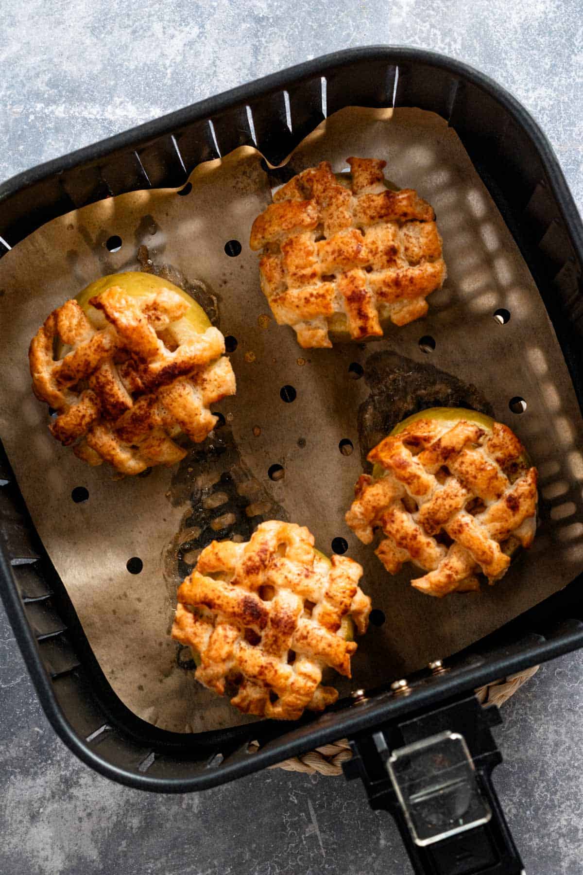 freshly baked apples in air fryer.