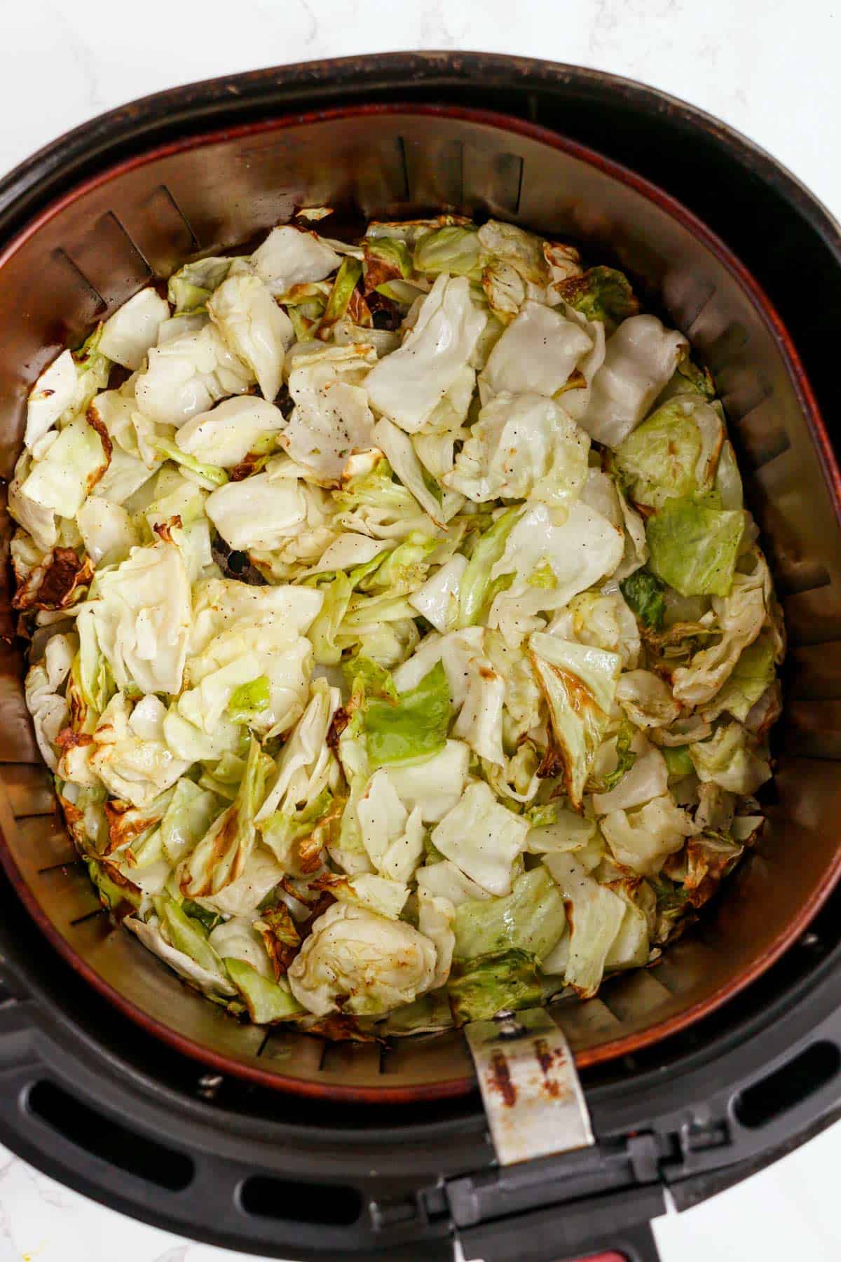 cabbage in air fryer after cooking