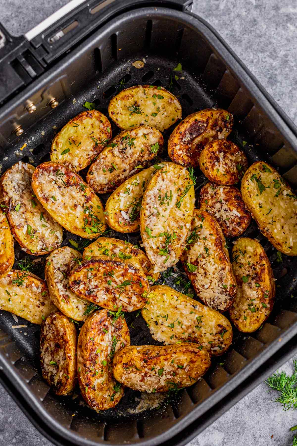 Air Fryer Fingerling Potatoes With Parmesan