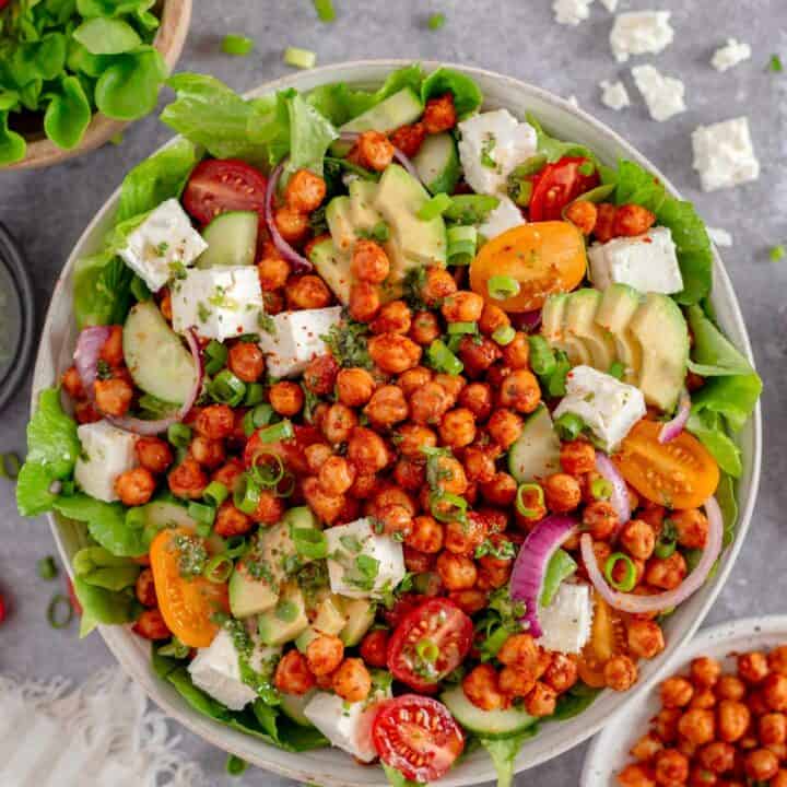 Avocado Chickpea Salad in a bowl