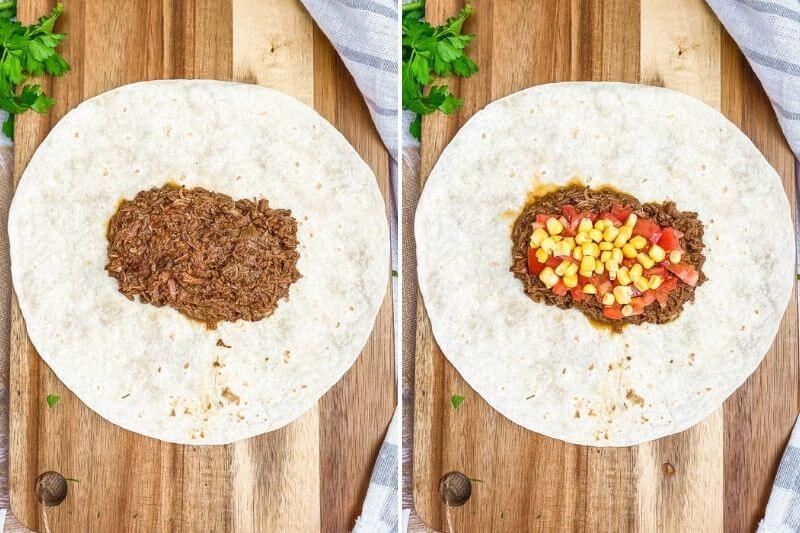 Shredded Beef Chimichangas (Baked)-The Yummy Bowl