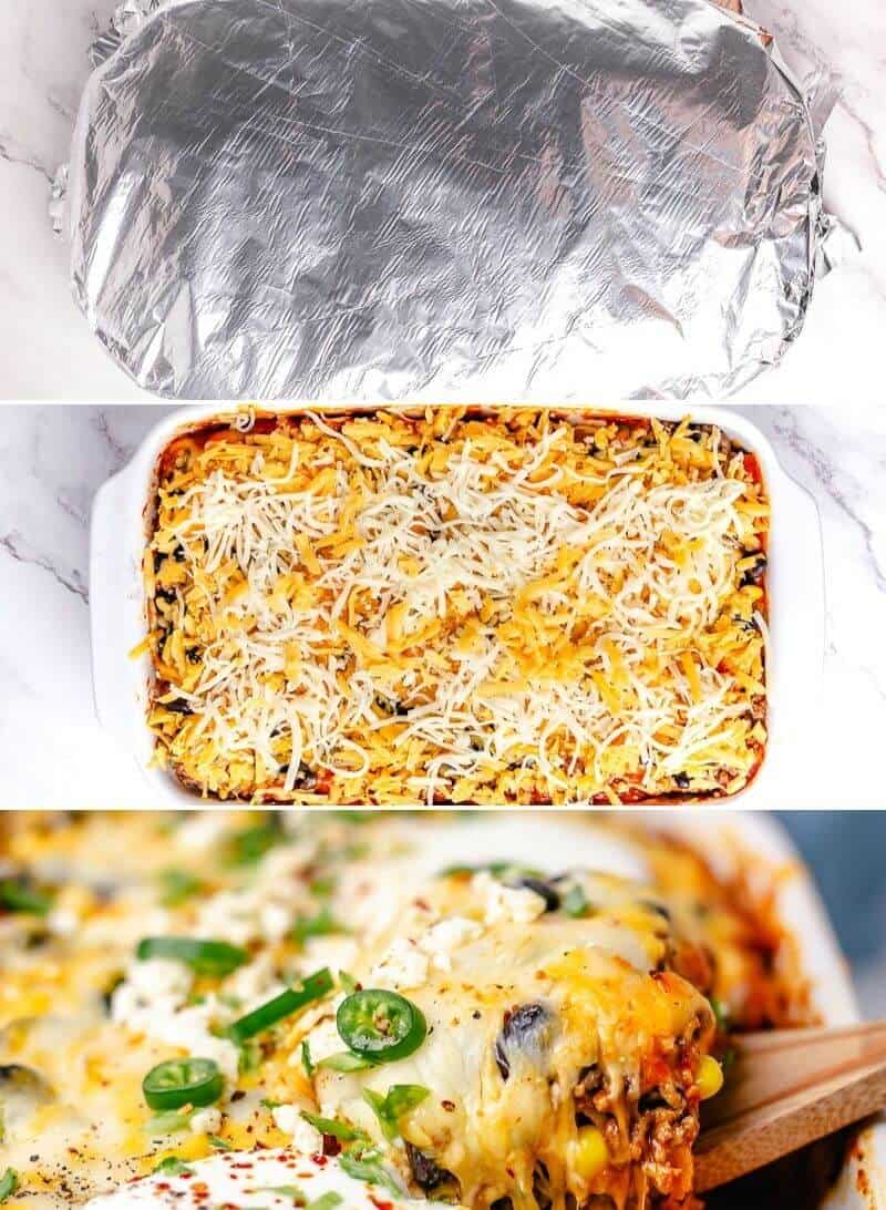 Beef Enchilada Casserole step by step