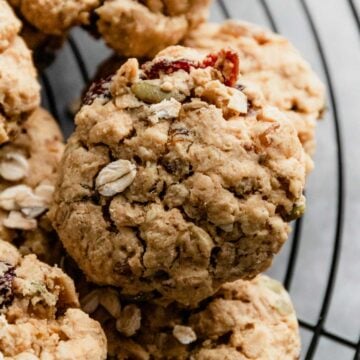 a stack of breakfast cookies