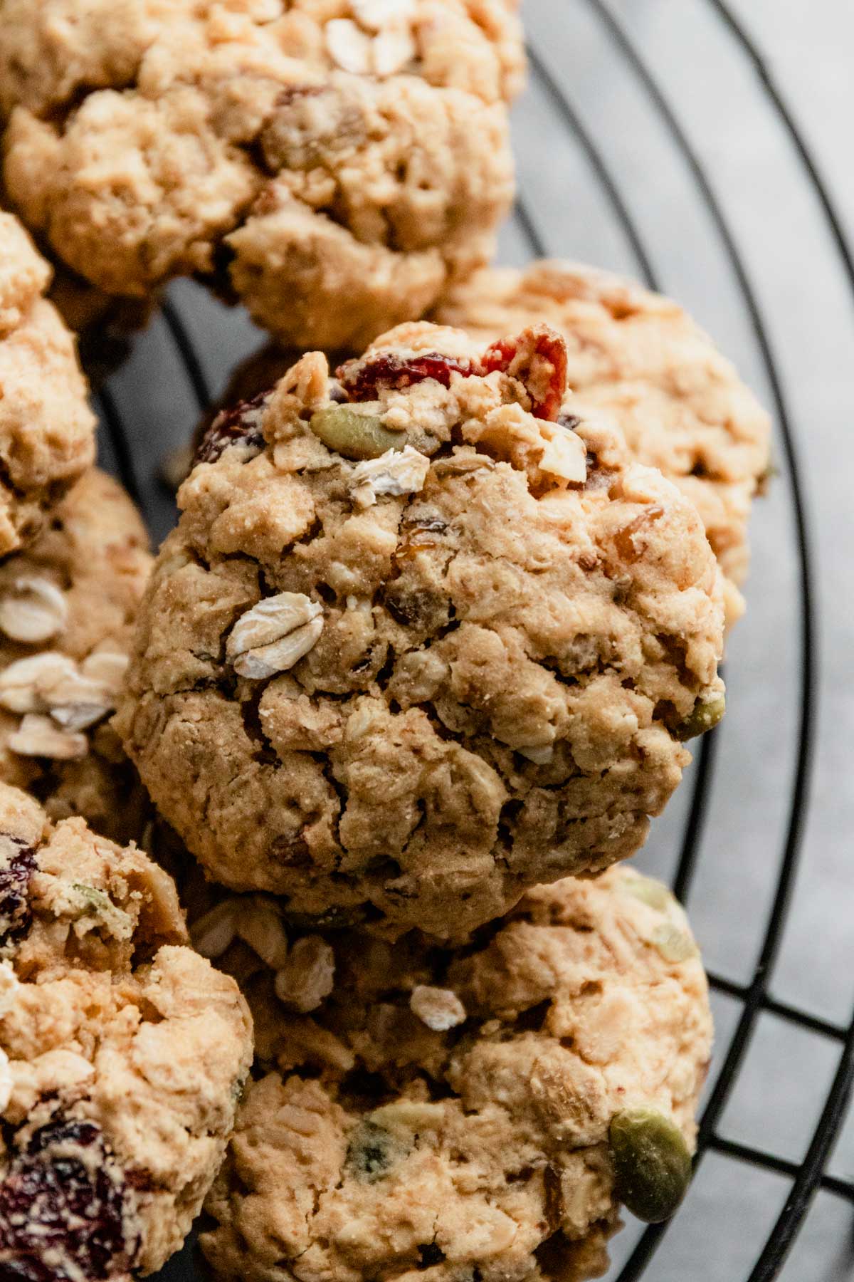 a stack of breakfast cookies