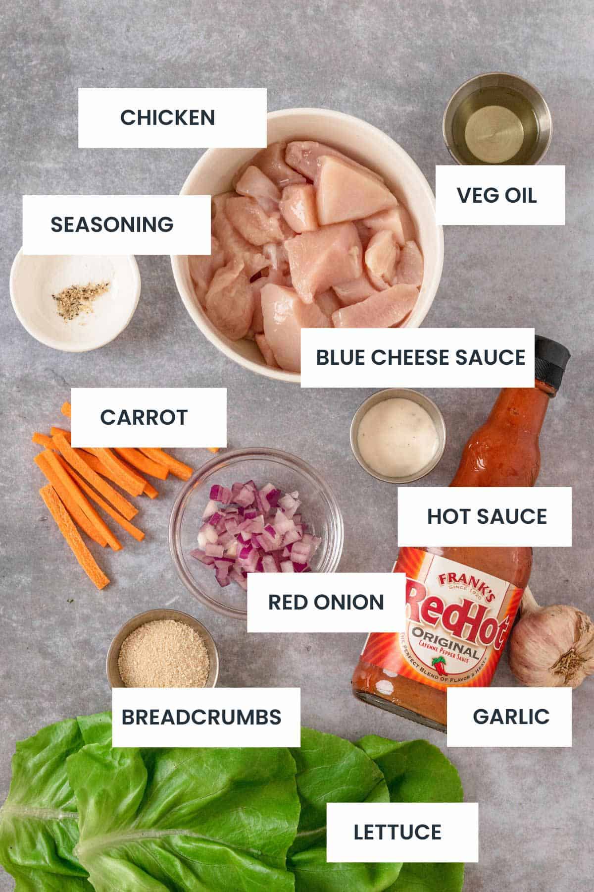 Buffalo Chicken Lettuce Wraps Ingredients