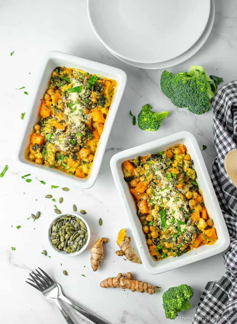 Butternut Squash Broccoli Casserole (Dairy Free, Vegan)