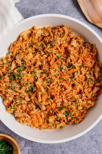 Ground chicken and Cabbage skillet