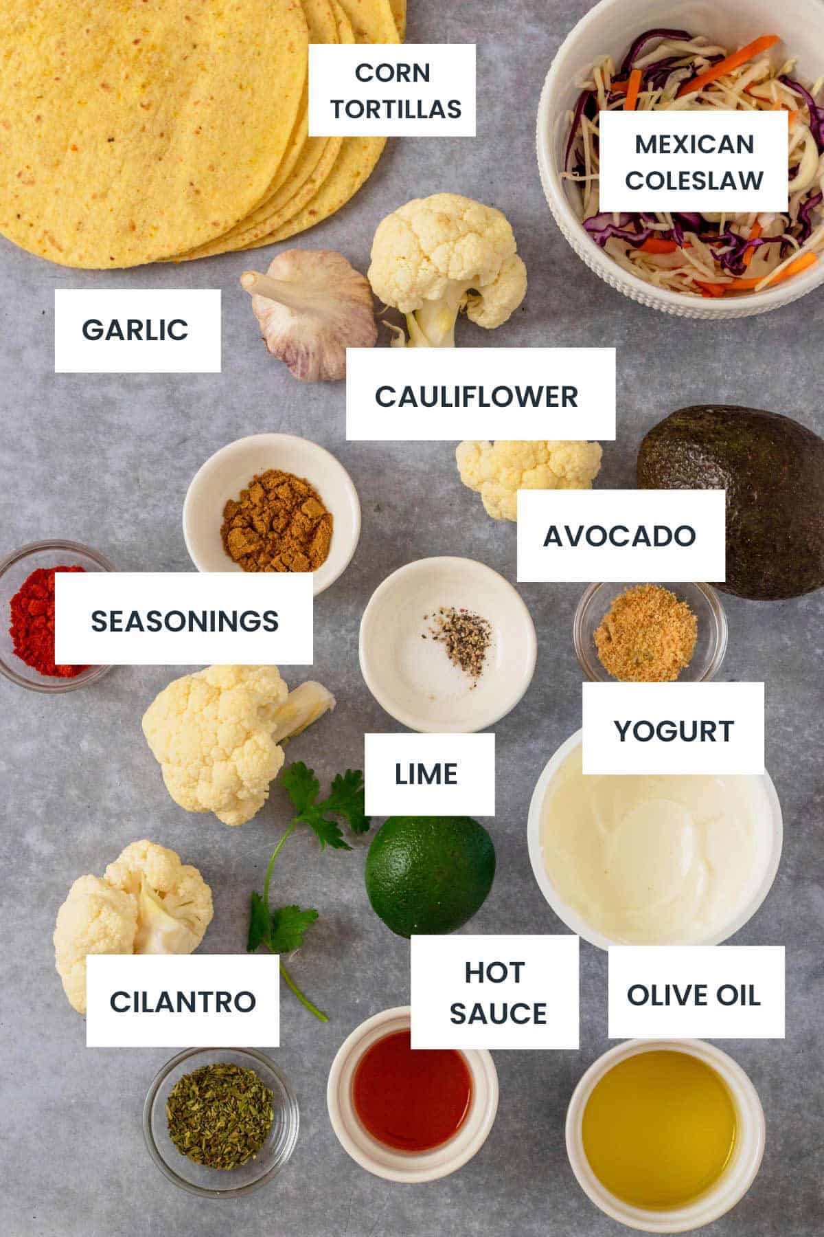 Cauliflower Tacos Ingredients