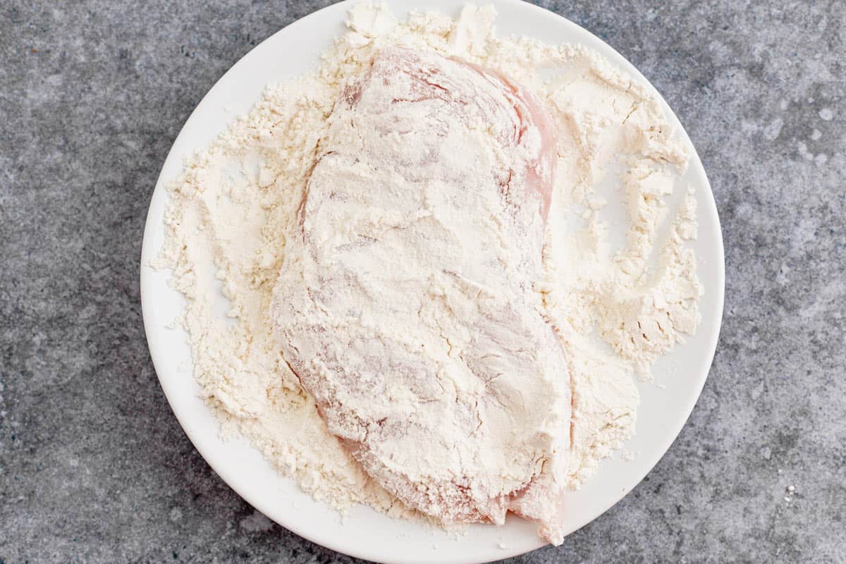 chicken breast dipped in flour