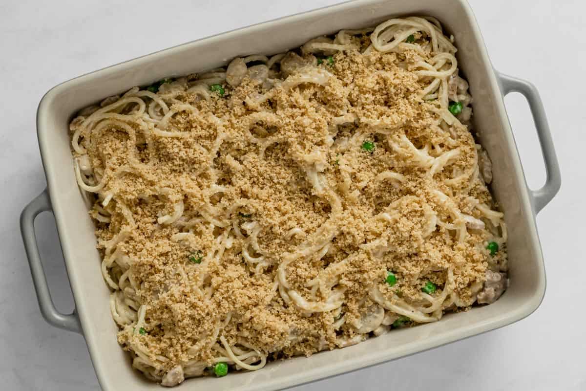 Chicken And Mushroom Pasta Bake (Chicken Tetrazzini)