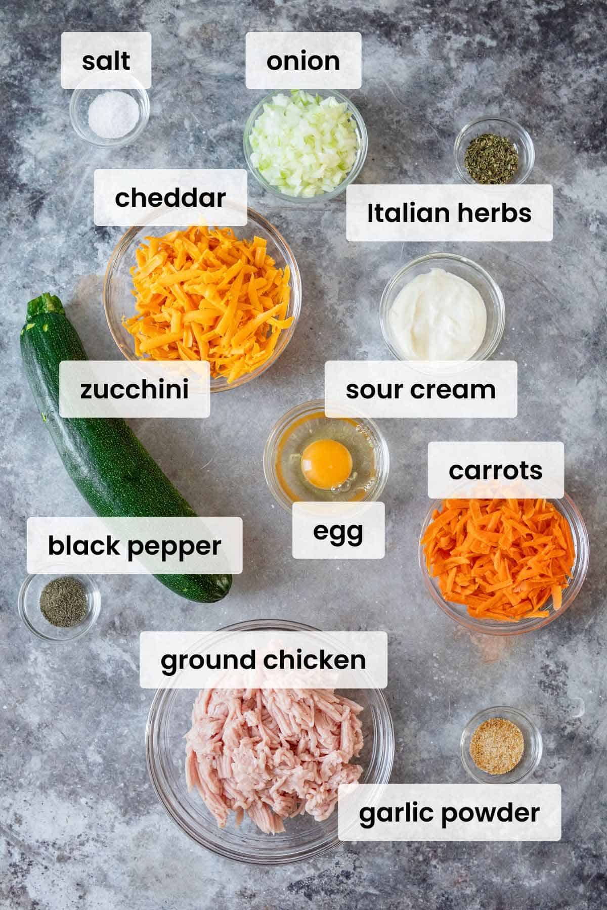 chicken zucchini bake ingredients.