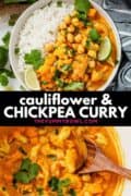 Vegan Chickpea Curry With Cauliflower pinterest