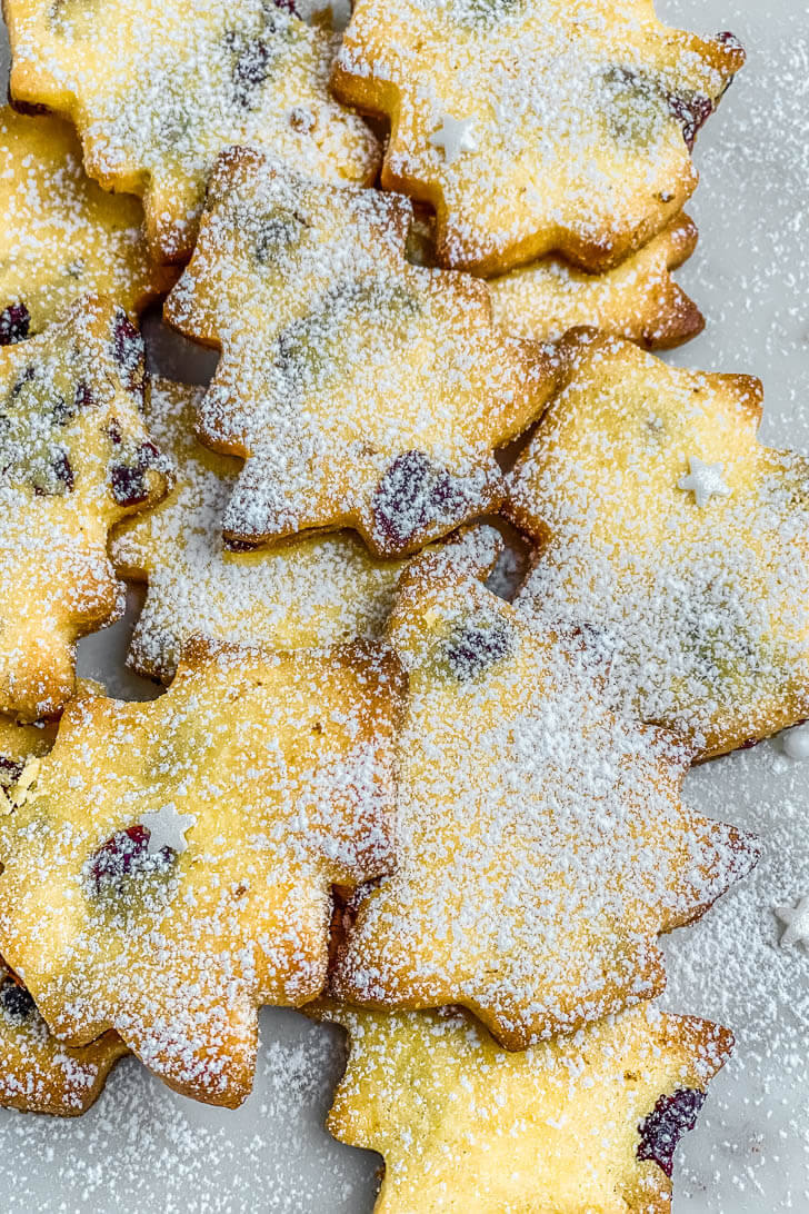 Gluten Free Christmas Tree Shortbread Cookies