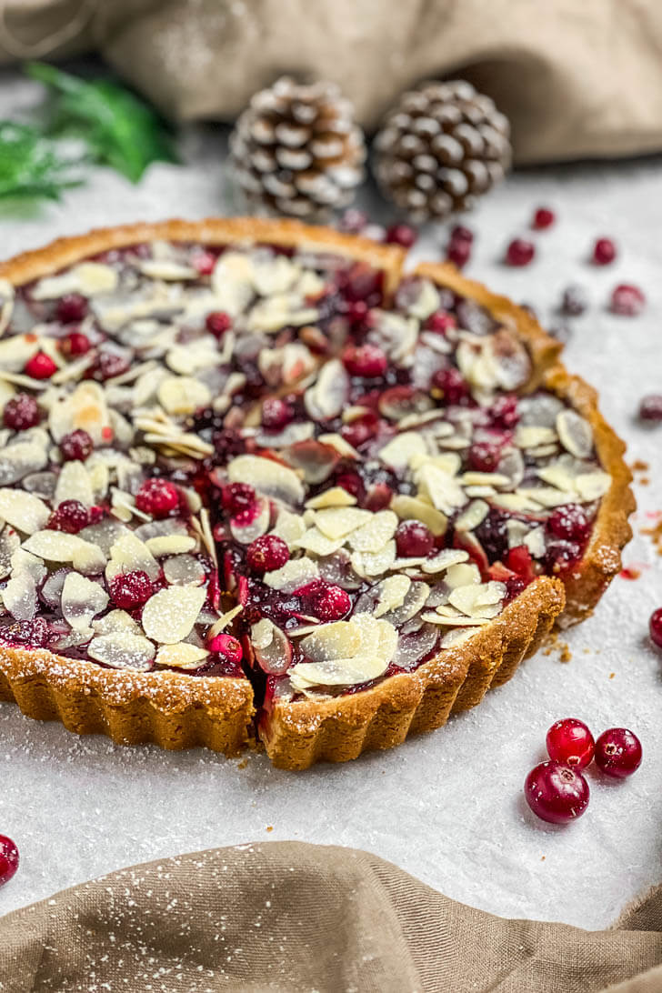 Almond Cranberry Tart (Gluten-Free, Vegan, Dairy-Free)