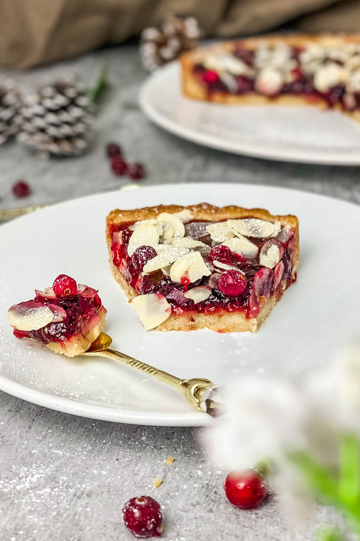 Almond Cranberry Tart (Gluten-Free, Vegan, Dairy-Free)