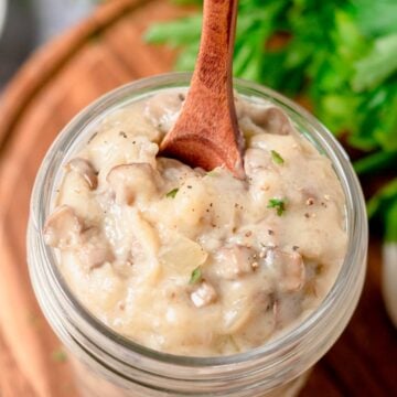 Cream Of Condensed Mushroom Soup in a jar