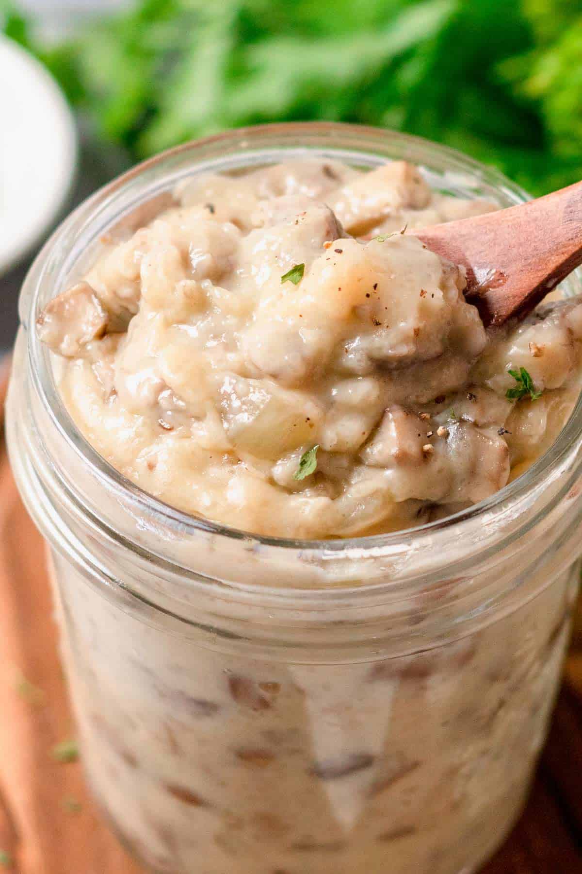 Cream Of Condensed Mushroom Soup in a jar