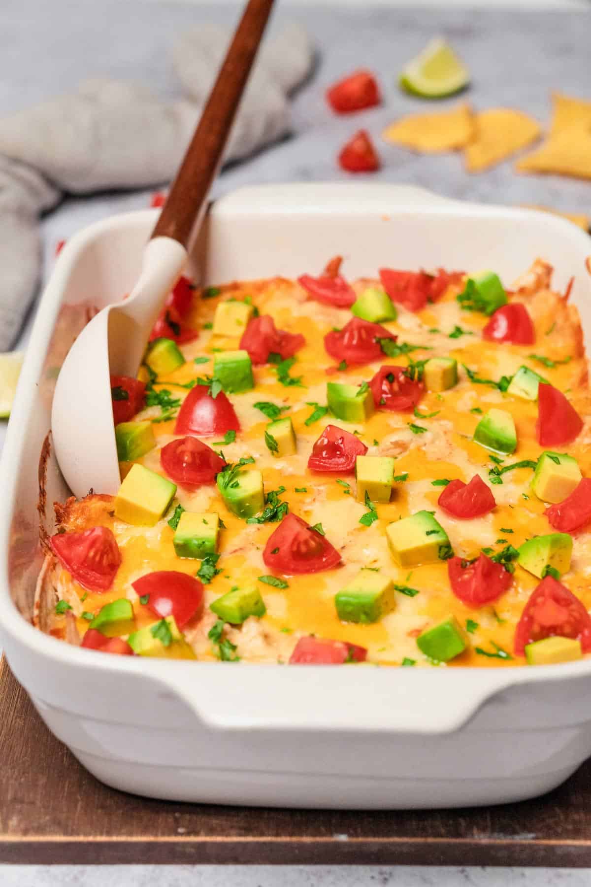 Creamy Chicken Enchilada Casserole