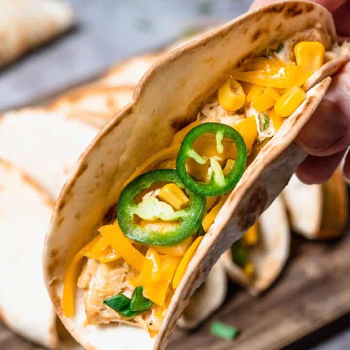 creamy chicken tacos.