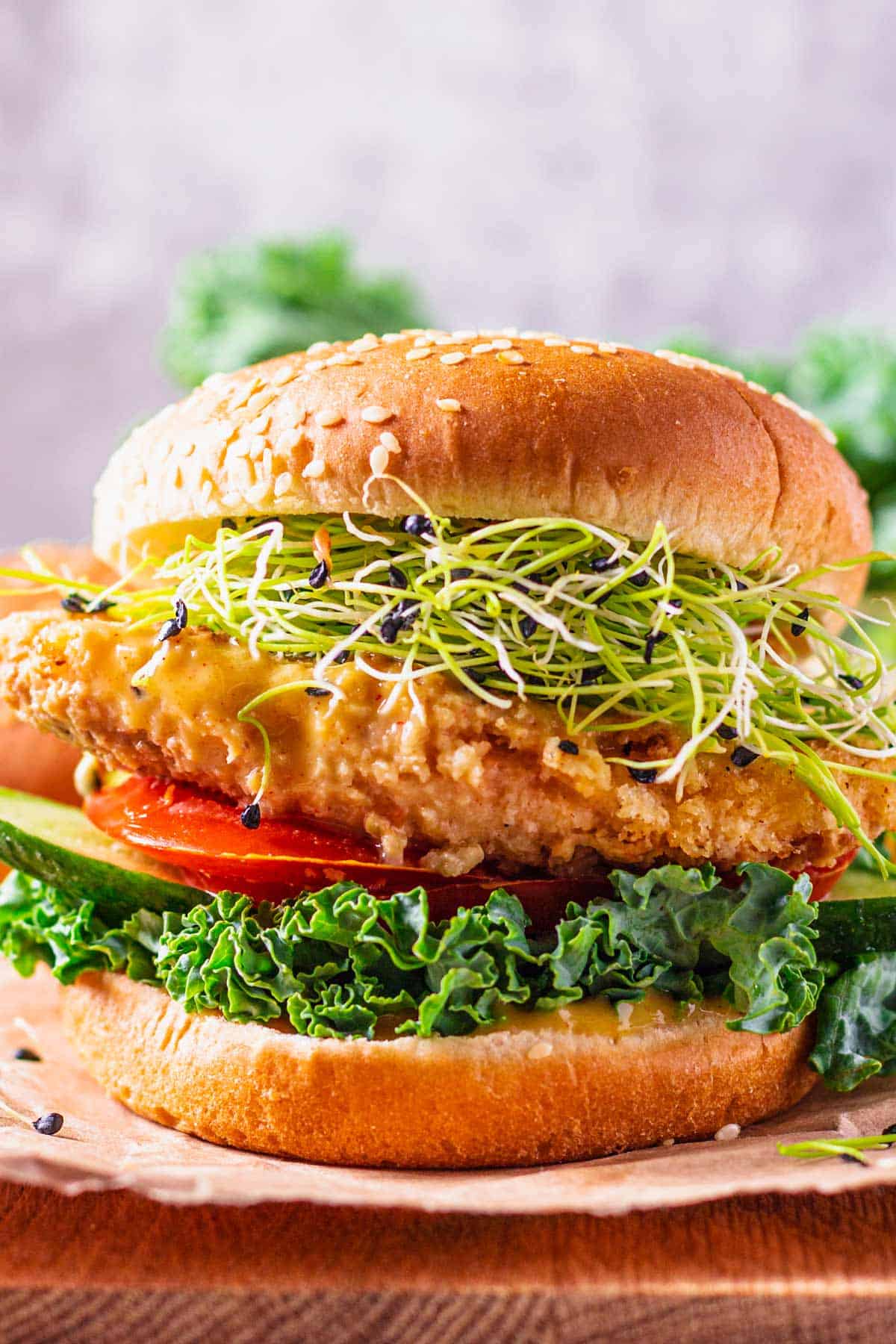 Panko Chicken Sandwich With Mustard Sauce