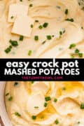 crock pot mashed potatoes in a bowl with green onions