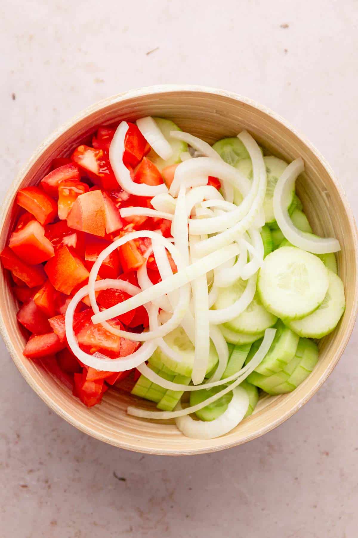 marinated cucumber tomato onion salad.