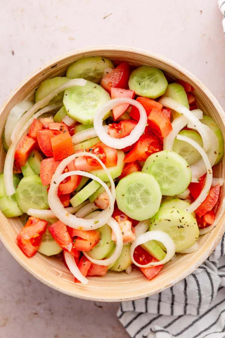 Marinated Cucumber, Tomato and Onion Salad