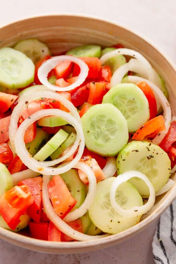 Marinated Cucumber, Tomato and Onion Salad