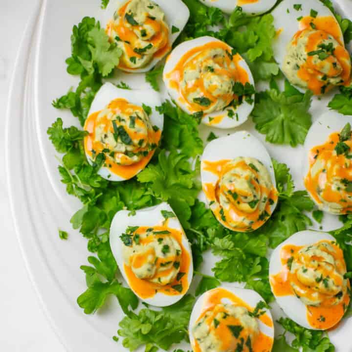 Deviled Avocado Eggs (Spicy)