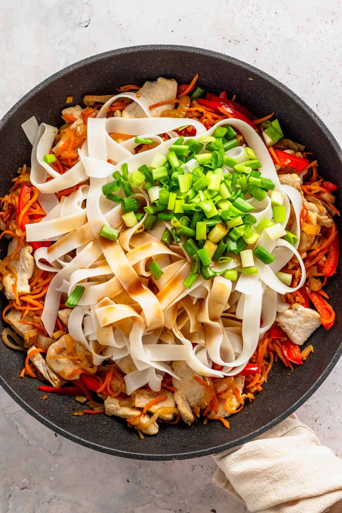 rice noodle stir fry.