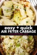 air fryer cabbage pieces in a bowl