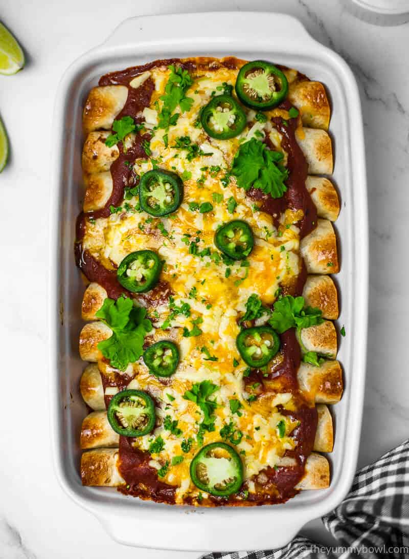 Vegetarian Enchiladas (with Black Bean and Sweet Corn)