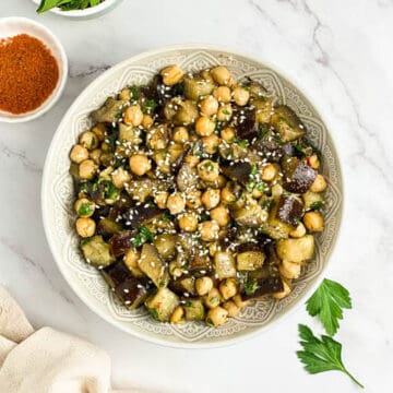 Eggplant Chickpea Salad