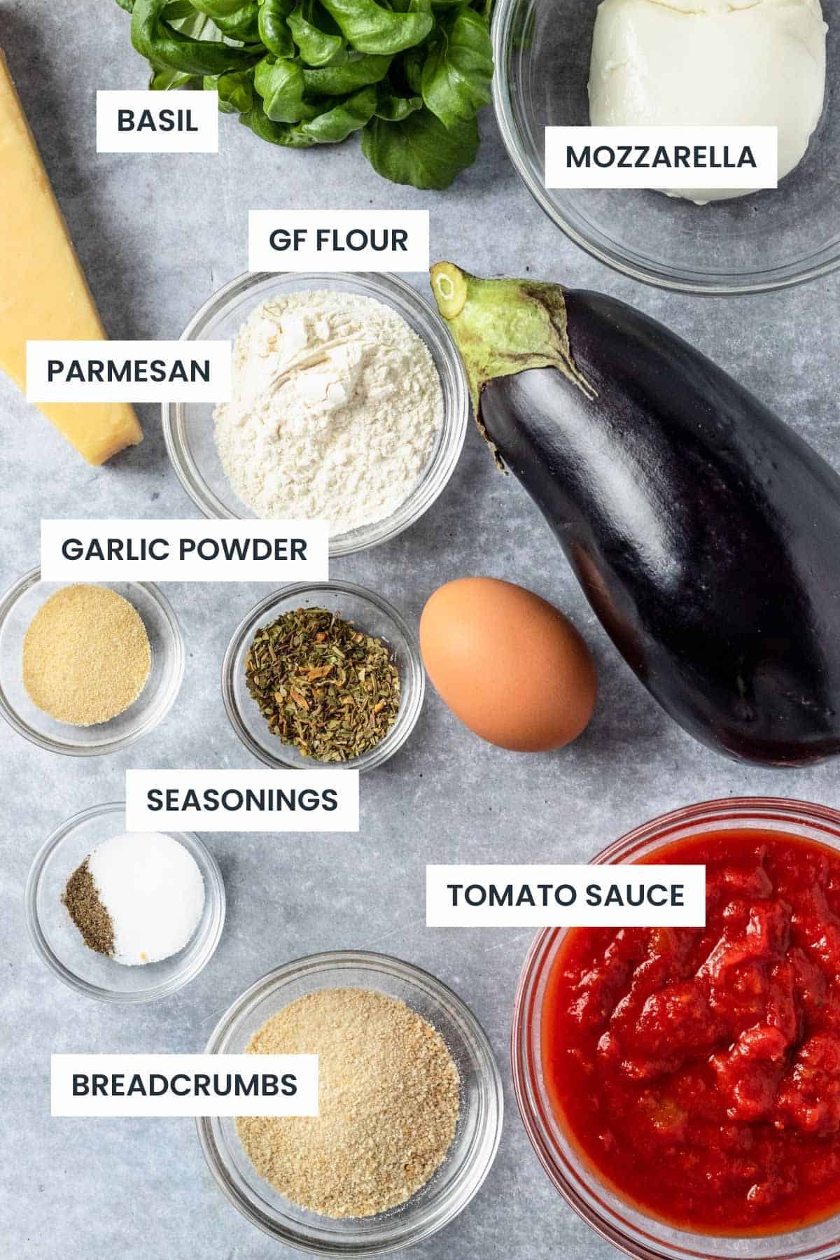 Gluten Free Eggplant Parmesan Ingredients