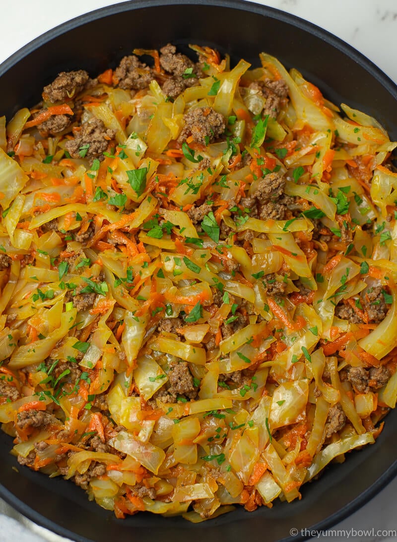 Ground Beef and Fried Cabbage