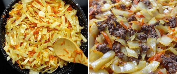 Ground Beef and Fried Cabbage