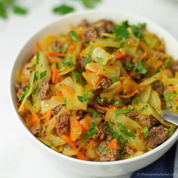 Ground Beef and Fried Cabbage