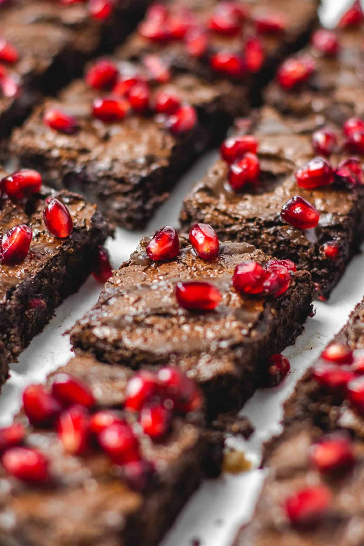 Vegan Fudgy Pomegranate Brownies