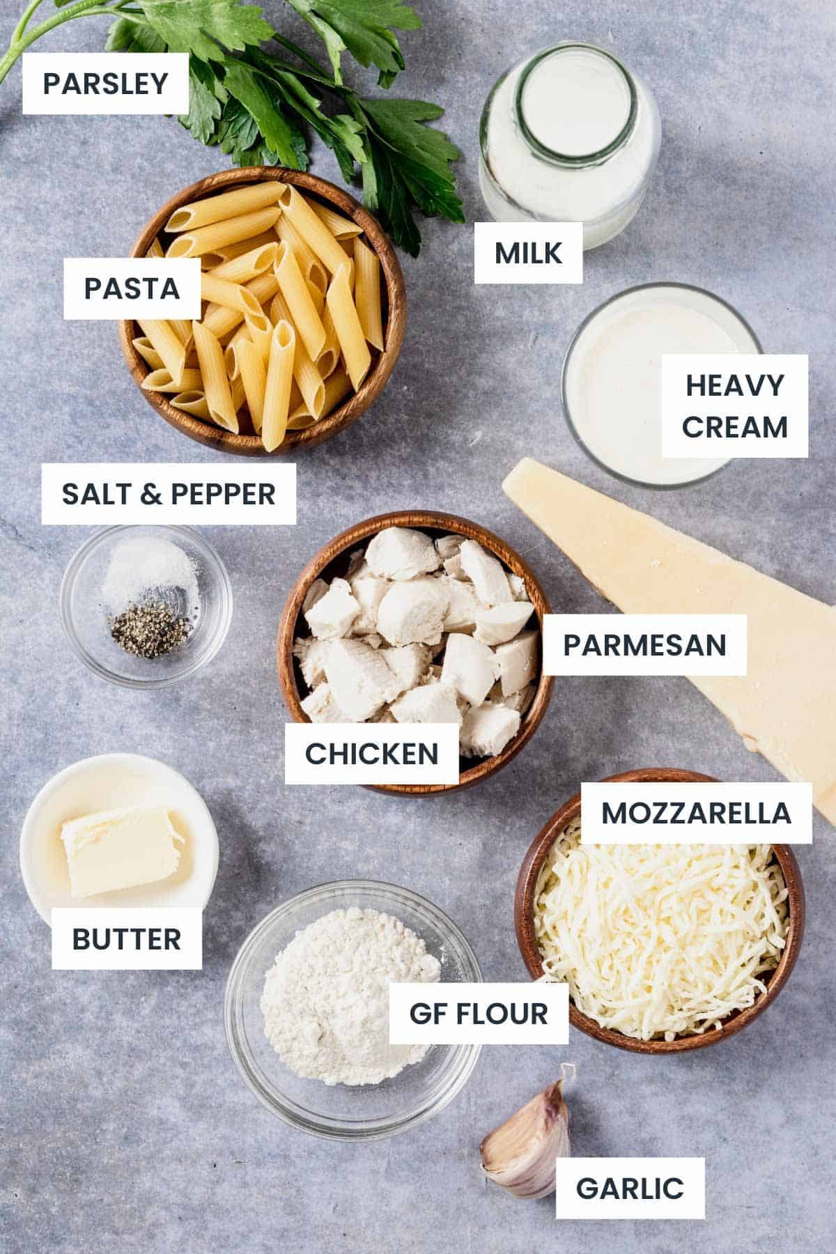 Gluten Free Chicken Alfredo Bake Ingredients