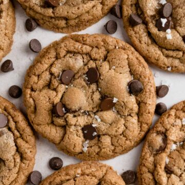 gluten free chocolate chip cookies with sea salt flakes