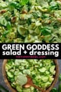 green veggie salad with creamy dressing