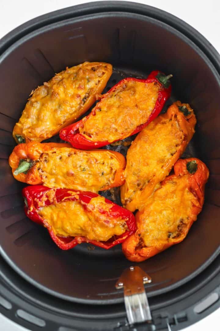 freshly air fryed stuffed peppers.