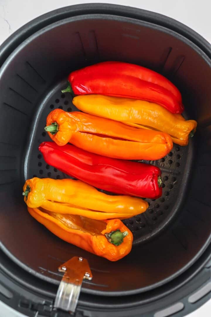 cooked sweet peppers in air fryer.