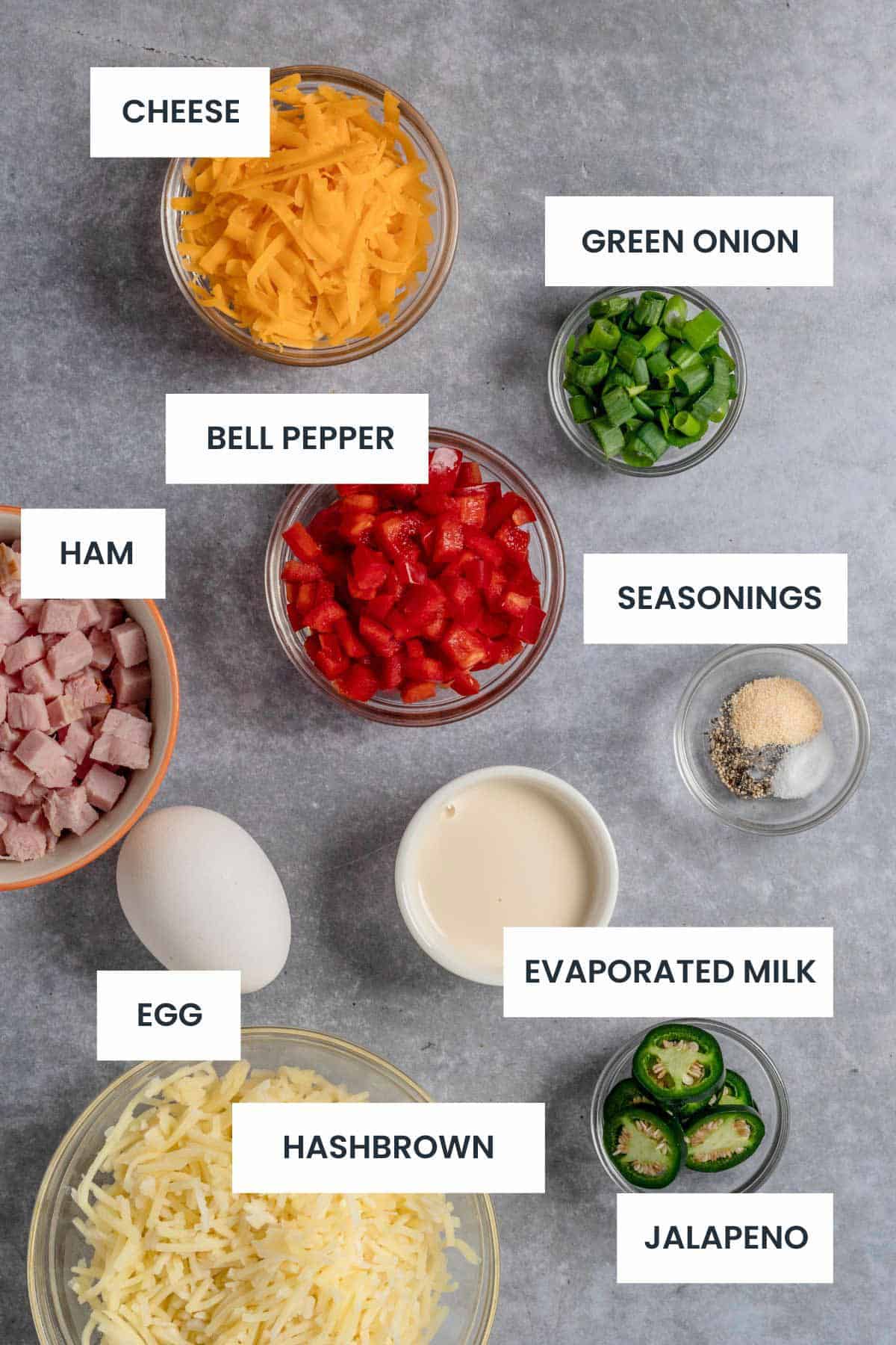 Hashbrown Breakfast Casserole ingredients