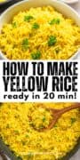 a bowl of yellow rice.