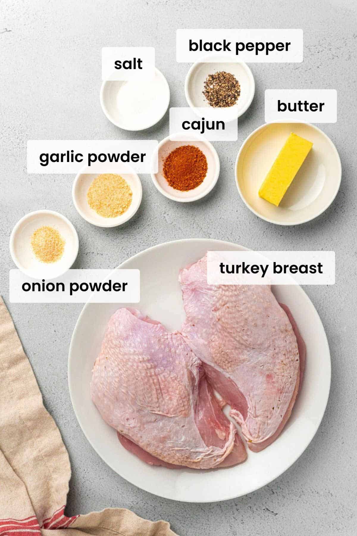 ingredients for roasted turkey breasts.
