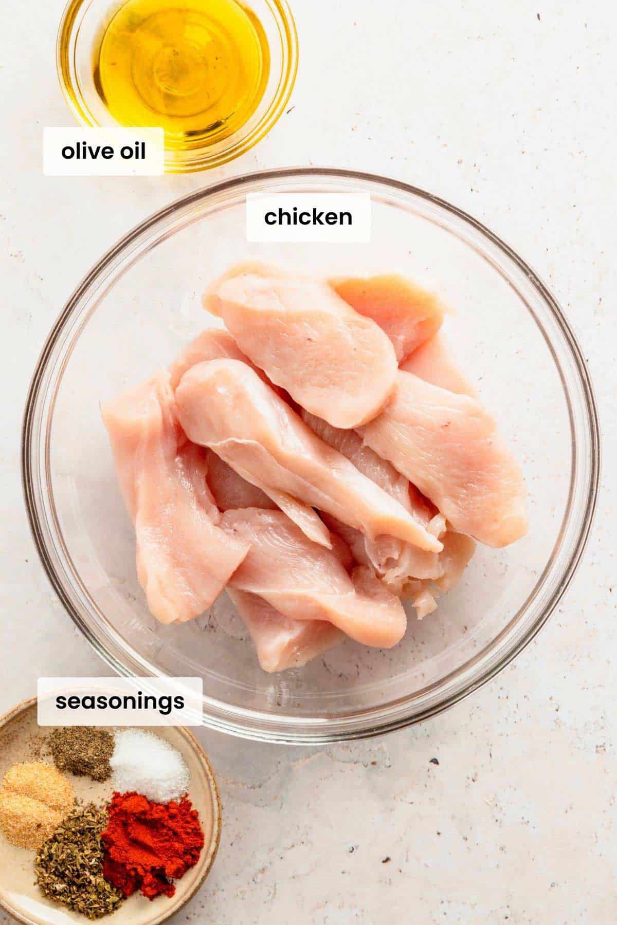 ingredients for chicken tenders in air fryer.