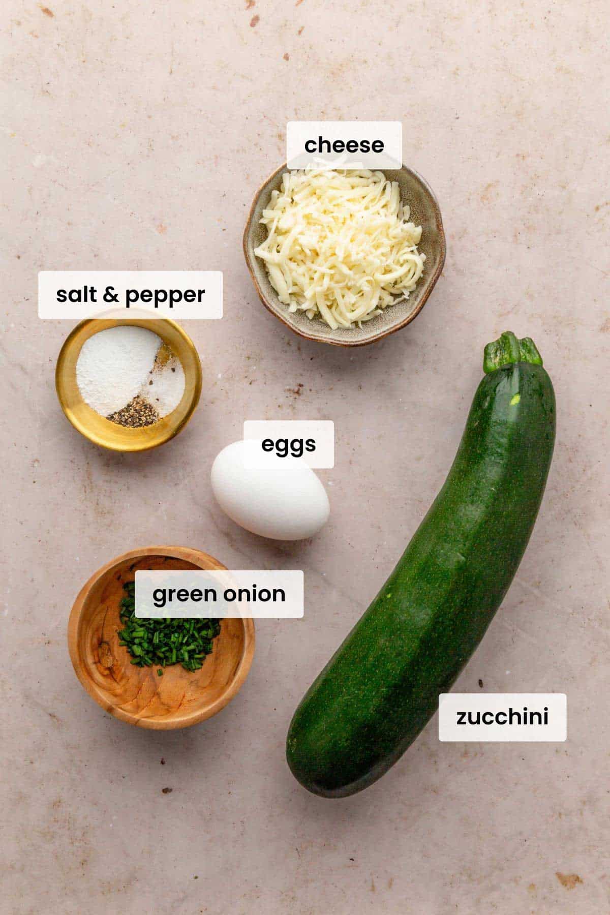 ingredients for zucchini bites.