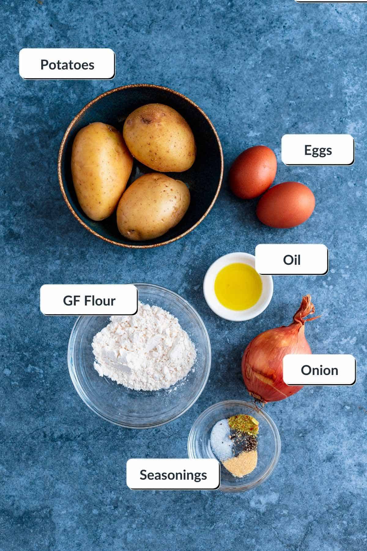 ingredients for potato latkes