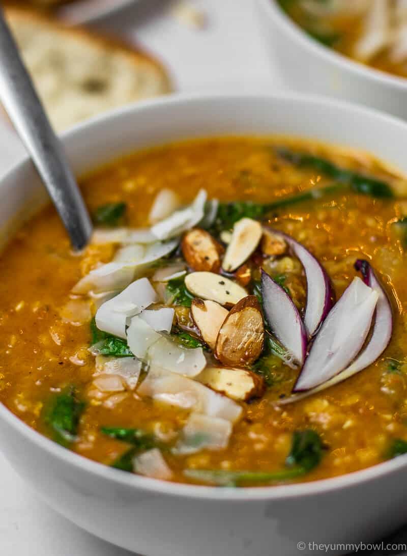 Vegan Red Lentil Soup (Gluten free, Dairy-free)